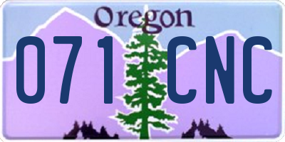 OR license plate 071CNC