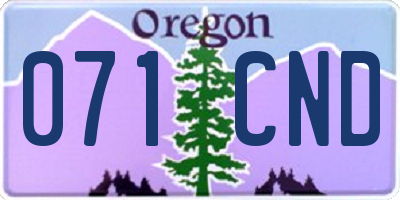 OR license plate 071CND