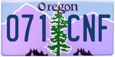 OR license plate 071CNF