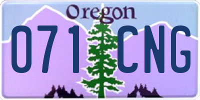 OR license plate 071CNG