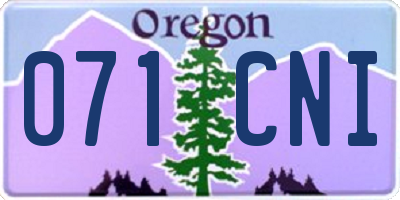 OR license plate 071CNI