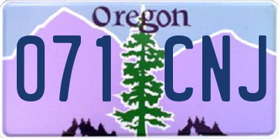 OR license plate 071CNJ