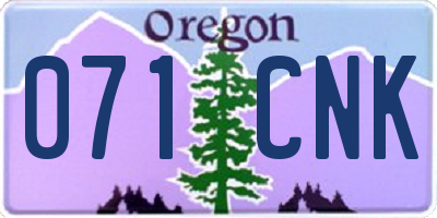 OR license plate 071CNK
