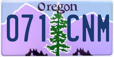 OR license plate 071CNM