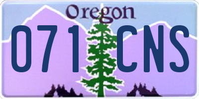 OR license plate 071CNS