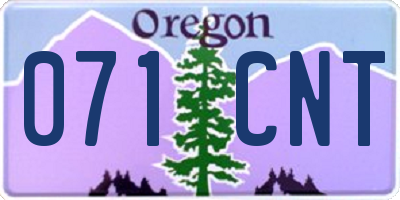 OR license plate 071CNT