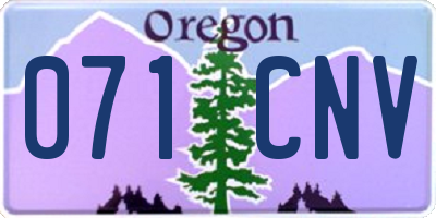 OR license plate 071CNV