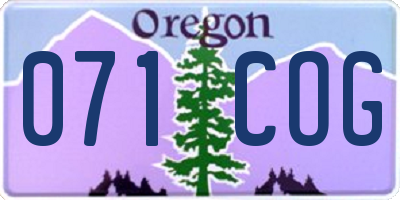 OR license plate 071COG