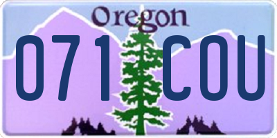 OR license plate 071COU
