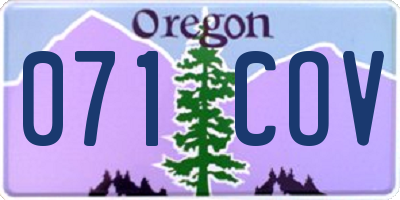 OR license plate 071COV