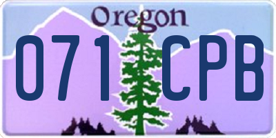 OR license plate 071CPB