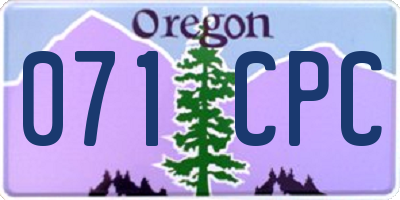 OR license plate 071CPC