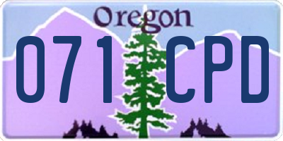 OR license plate 071CPD
