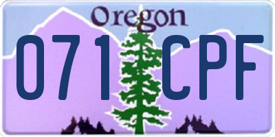 OR license plate 071CPF