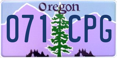 OR license plate 071CPG