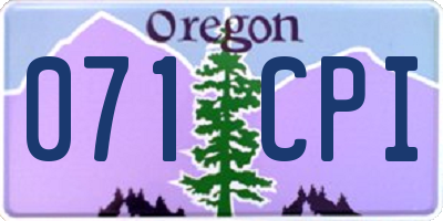 OR license plate 071CPI