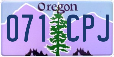 OR license plate 071CPJ