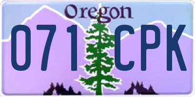 OR license plate 071CPK