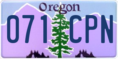 OR license plate 071CPN