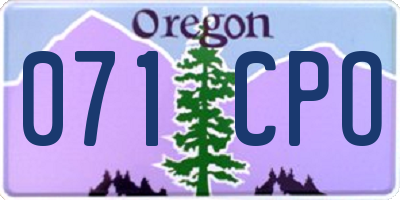 OR license plate 071CPO
