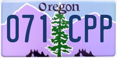OR license plate 071CPP