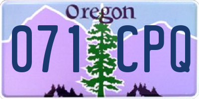 OR license plate 071CPQ