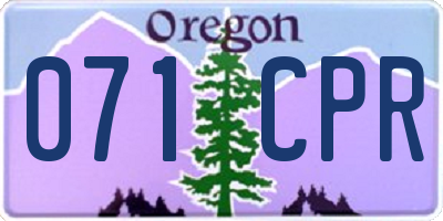 OR license plate 071CPR
