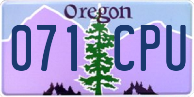 OR license plate 071CPU
