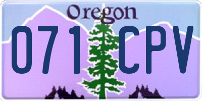 OR license plate 071CPV