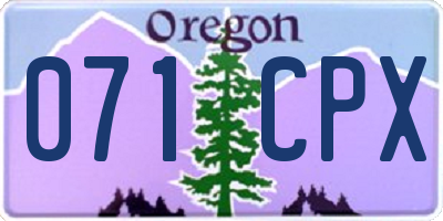OR license plate 071CPX
