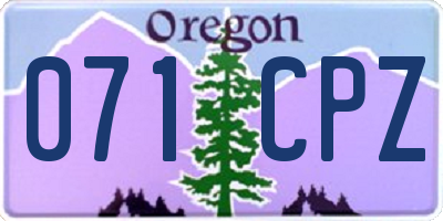 OR license plate 071CPZ