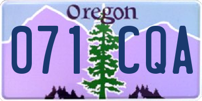 OR license plate 071CQA