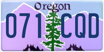 OR license plate 071CQD
