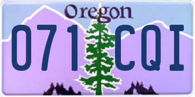 OR license plate 071CQI