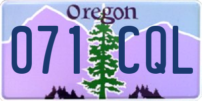 OR license plate 071CQL