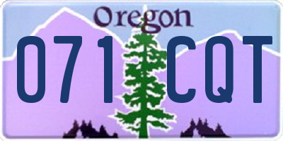 OR license plate 071CQT