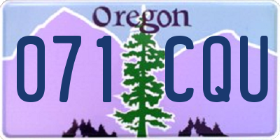 OR license plate 071CQU