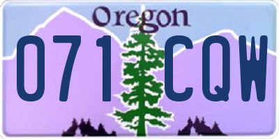 OR license plate 071CQW
