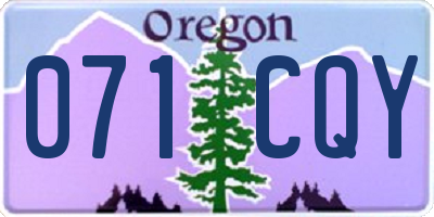 OR license plate 071CQY
