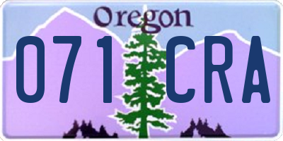 OR license plate 071CRA