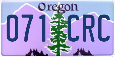 OR license plate 071CRC