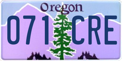 OR license plate 071CRE
