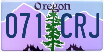 OR license plate 071CRJ