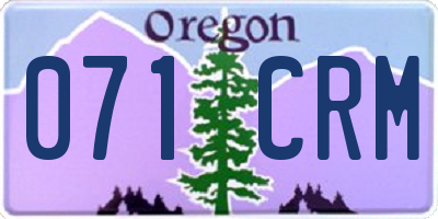 OR license plate 071CRM