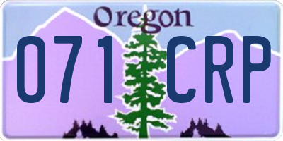 OR license plate 071CRP