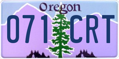 OR license plate 071CRT