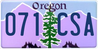 OR license plate 071CSA