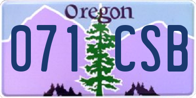 OR license plate 071CSB