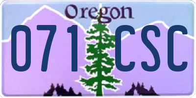 OR license plate 071CSC