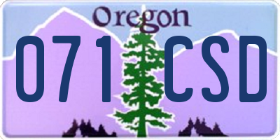 OR license plate 071CSD